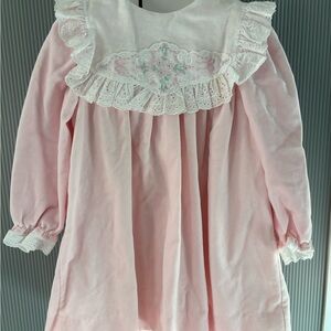 Elegant Pink Lace Trim Kids Formal Dress